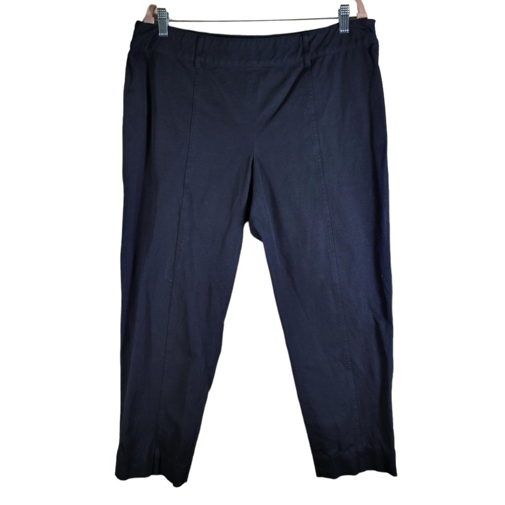 Dana Buchman Black Front Back Seam Trousers Ankle Pants Women Size 16